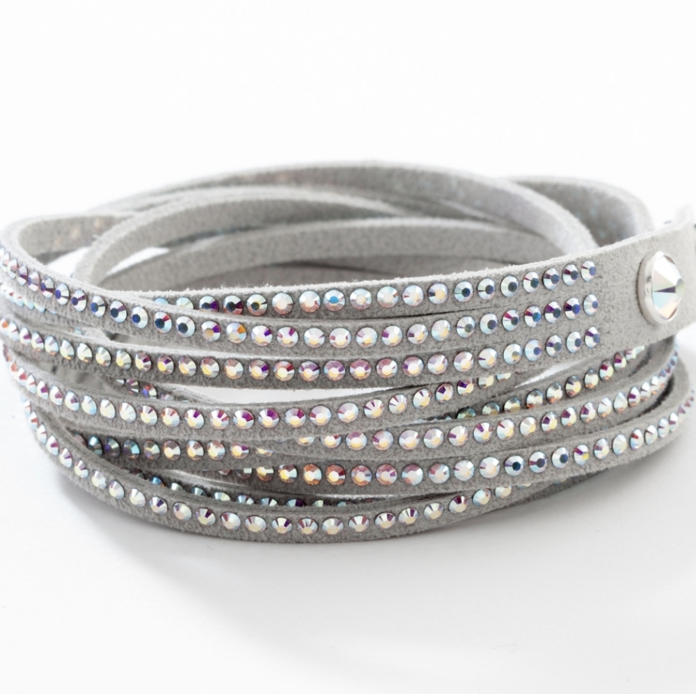 Touchstone Crystal Wrap-Star Bracelet Grey